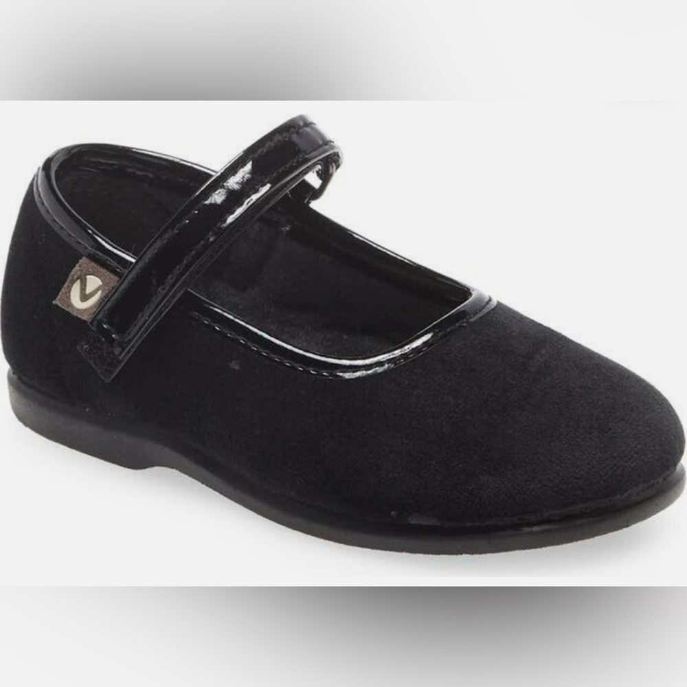 NWT Victoria Girls Velvet Mary Jane Shoes, Navy, Size EU 25